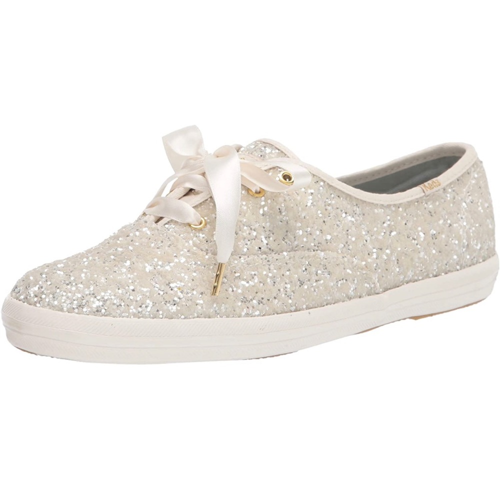 NWT Keds Women's Champion Kate Spade Glitter Sneaker; Size 9, Cream